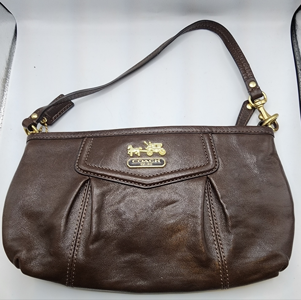Coach Brown Leather Wristlet